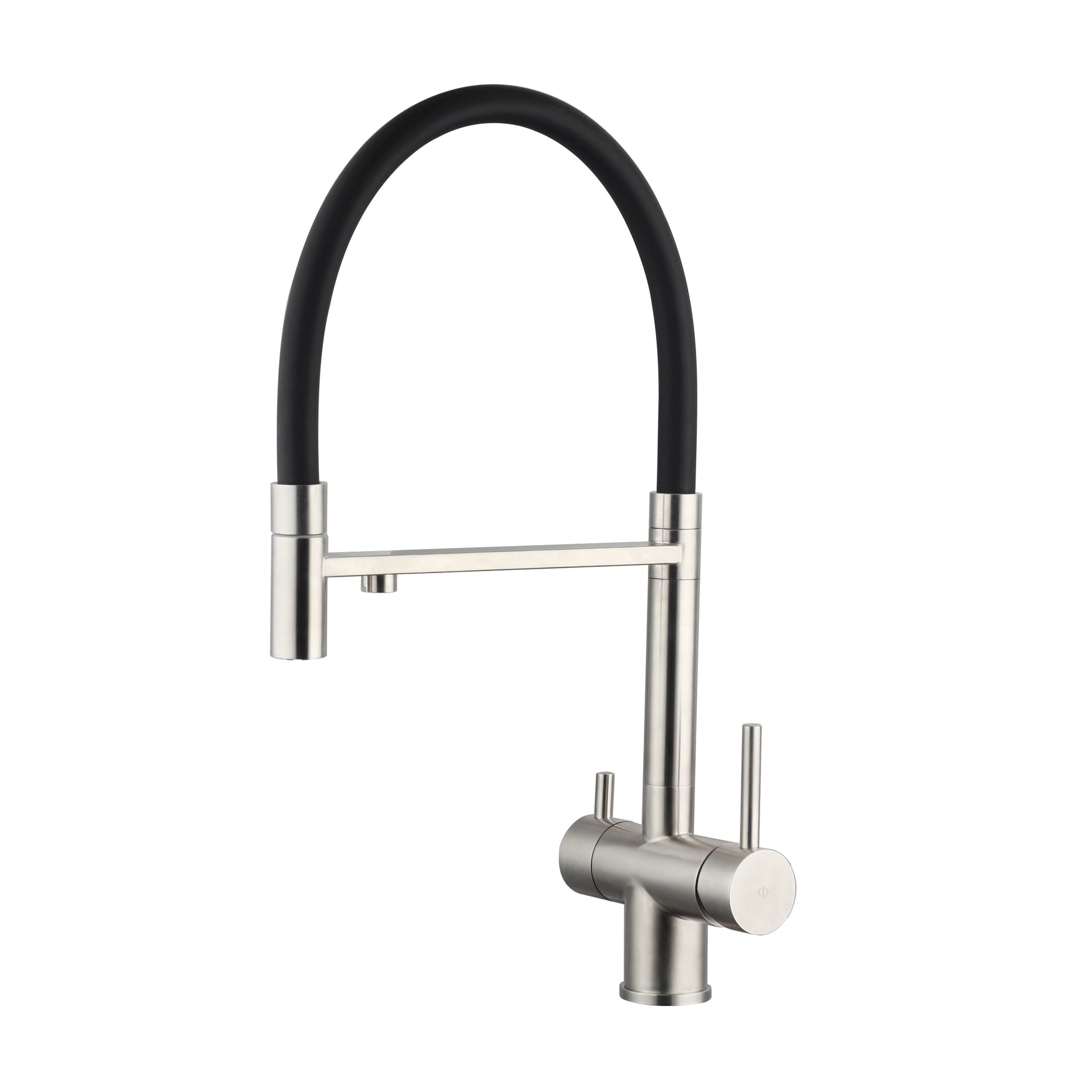 Grifo de cocina extraíble con ósmosis acero y negro 3231