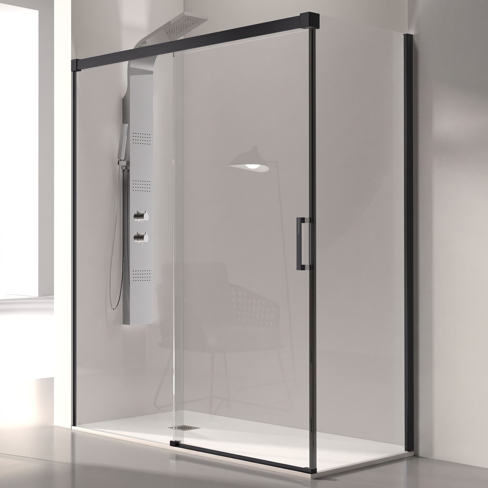 Mampara Frontal KASSANDRA GLASÉ GS102 Negro Mate