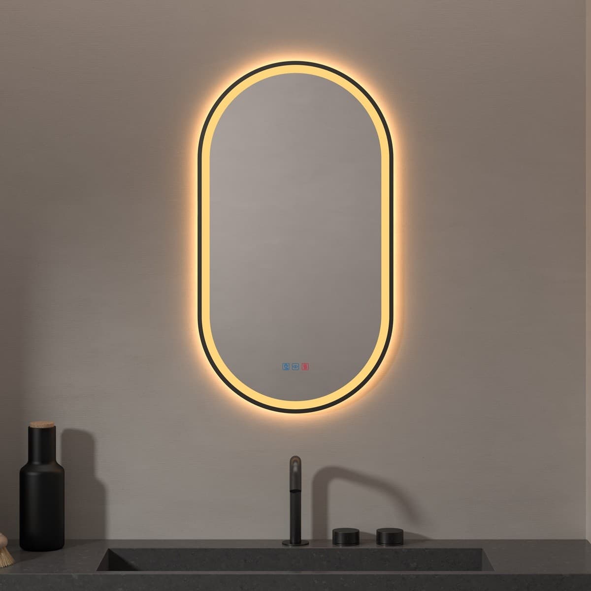 Espejo de baño con luz LED Ovalado triledLED Para Baño Hércules de Dyled con antivaho