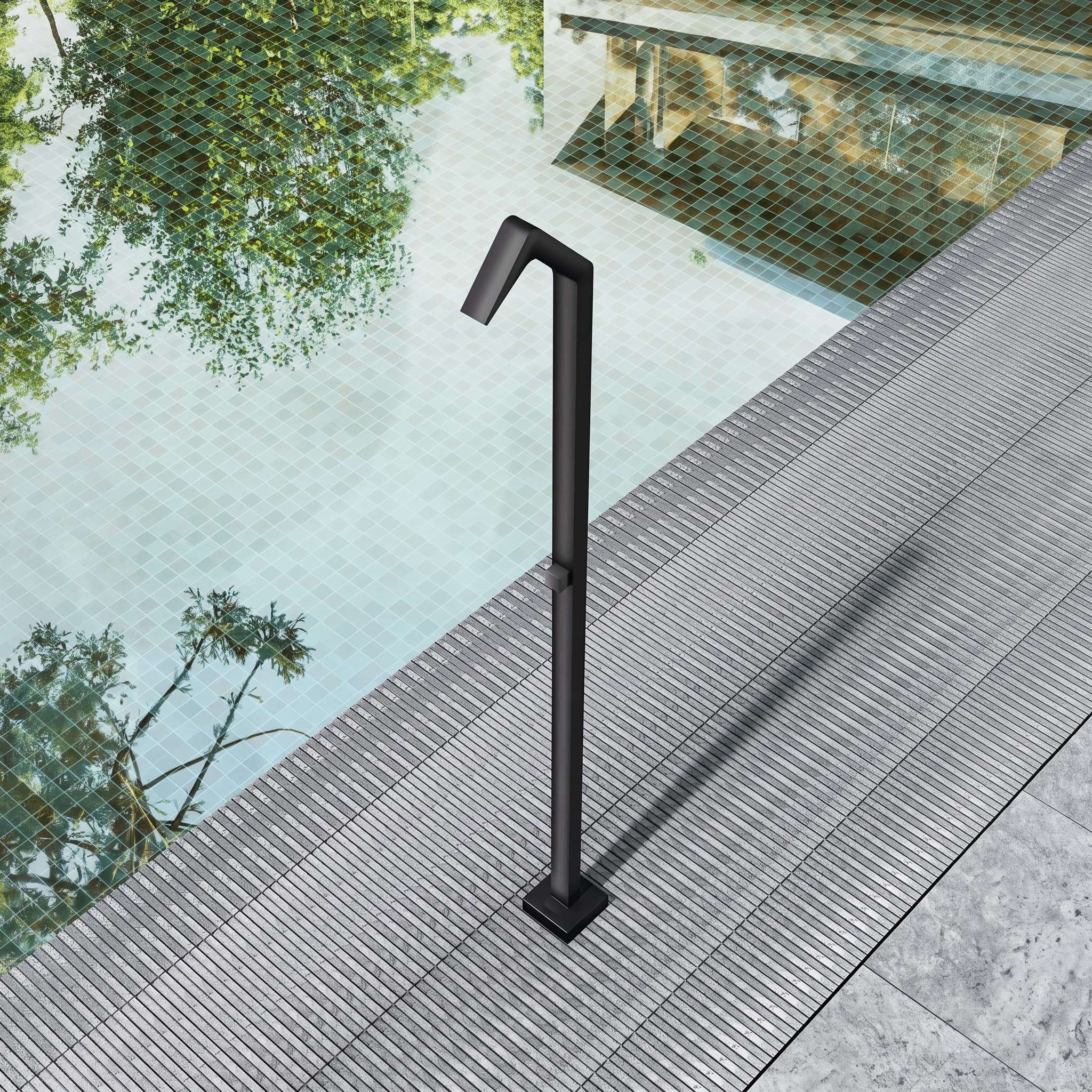 Ducha de piscina NIAGARA Acero S.316 Negro mate GPN013/ANG