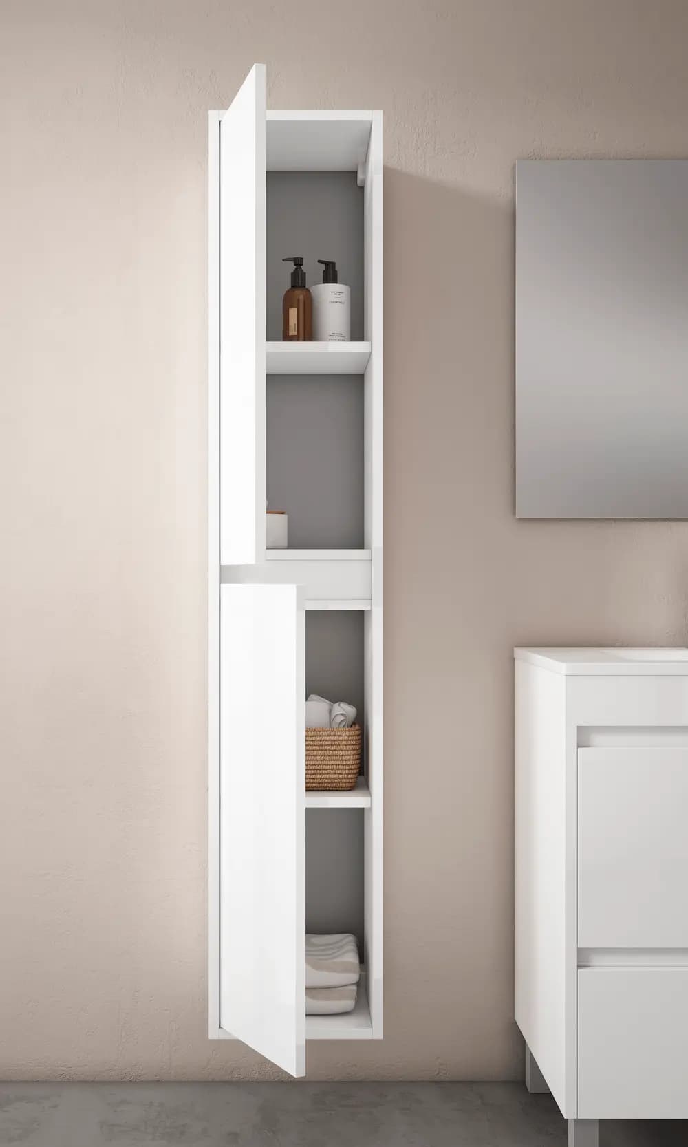 Conjunto completo de mueble de baño con patas de 2p +1c serie Carla (60, 70, 80 y 120)