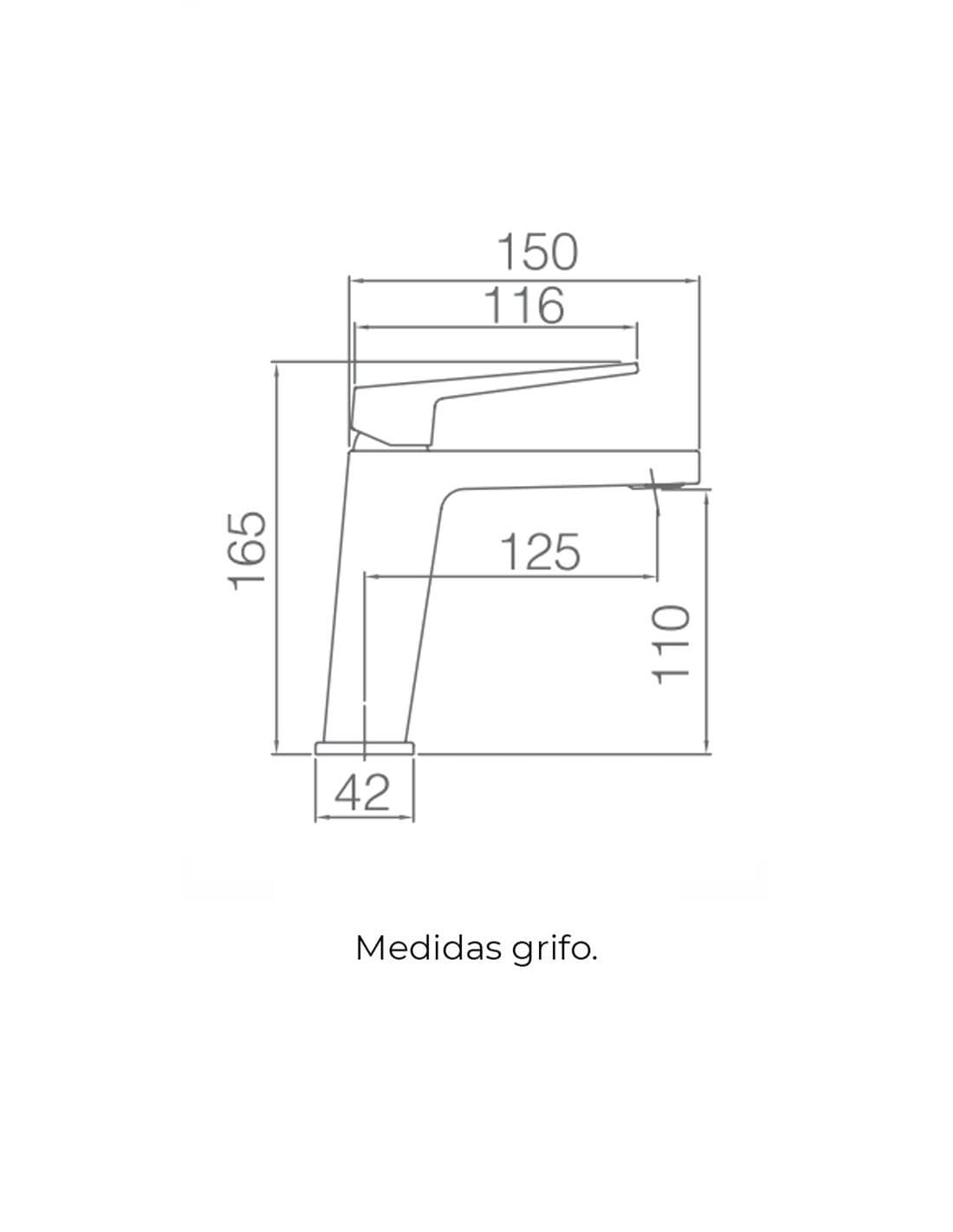 Monomando lavabo  Art negro mate / BDAR025-1NG