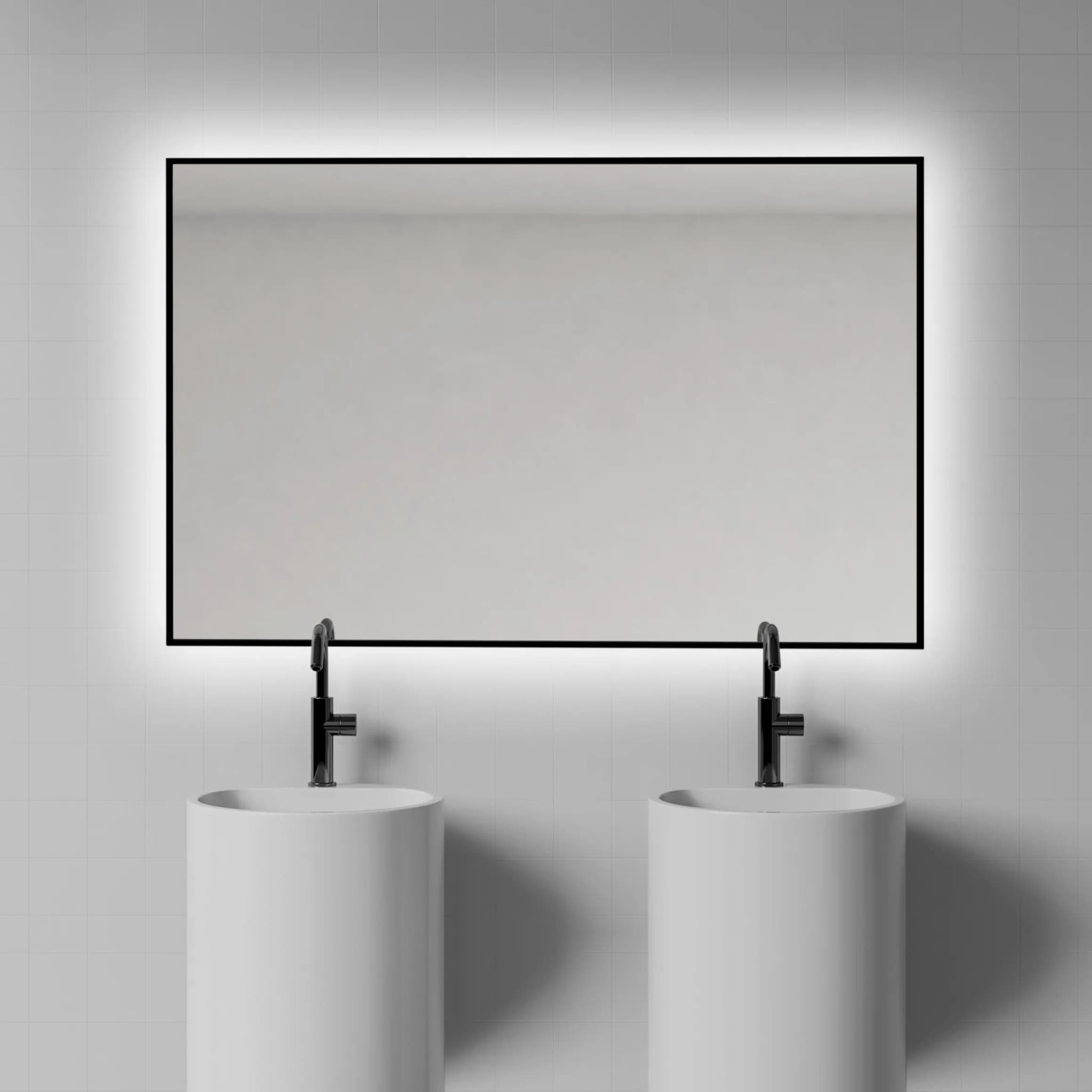 Espejo rectangular led B-951 marco negro