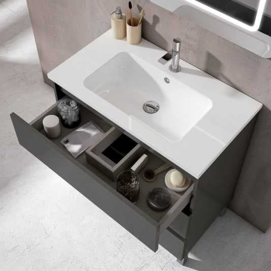 Pack oferta mueble de baño con patas Granada 2C Suelo Lacado de Visobath