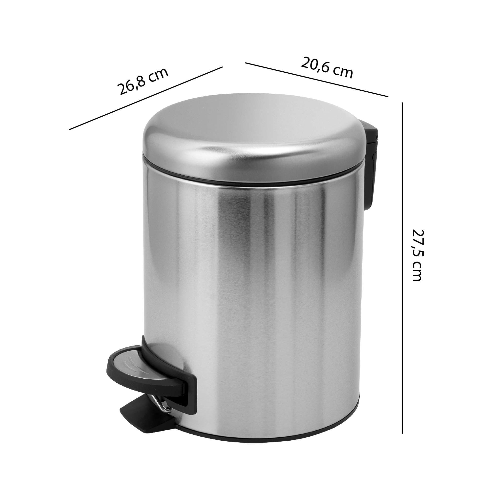 PAPELERA 5 lt POTTY CROMO CEPILLADO