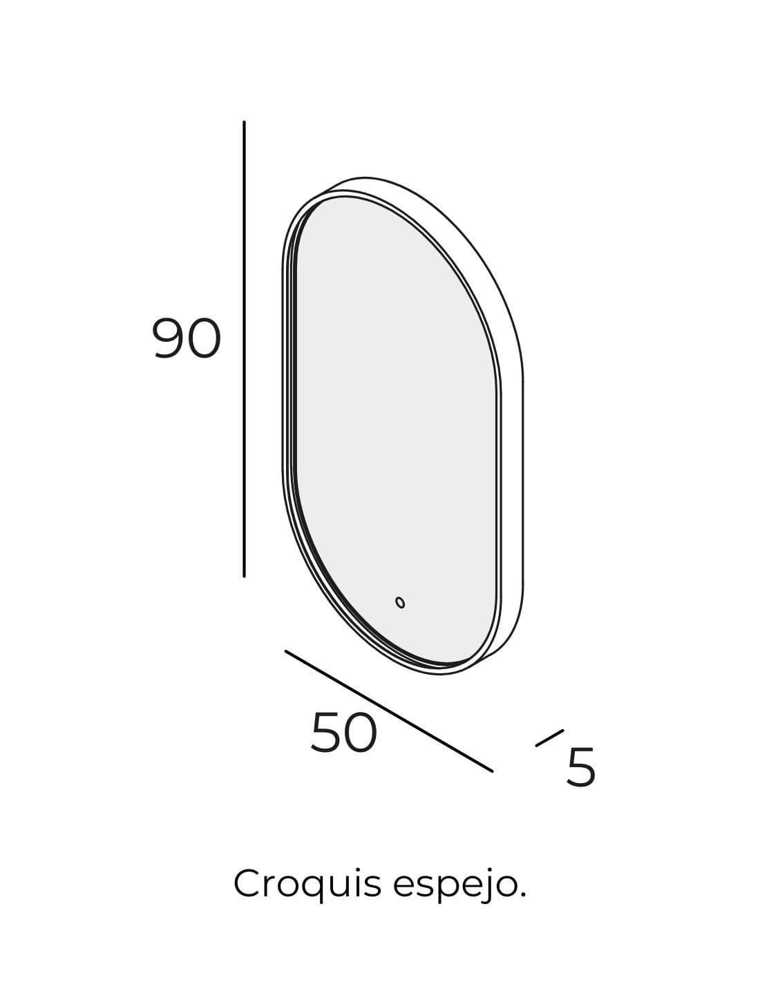 Espejo LED ovalado Swing de Manillons Torrent 50x90 cm con marco