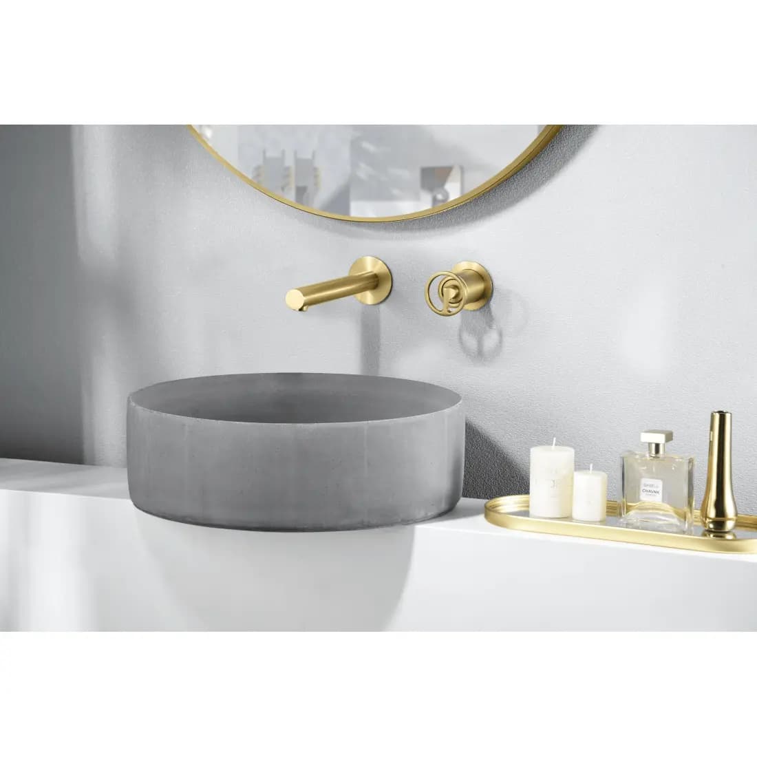 Monomando lavabo empotrado oro cepillado / GLC033/OC