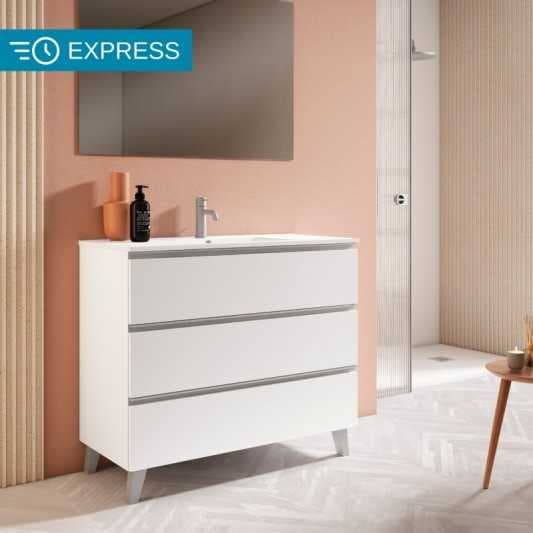 Pack oferta mueble de baño con patas Granada 3C Suelo Laminado de Visobath