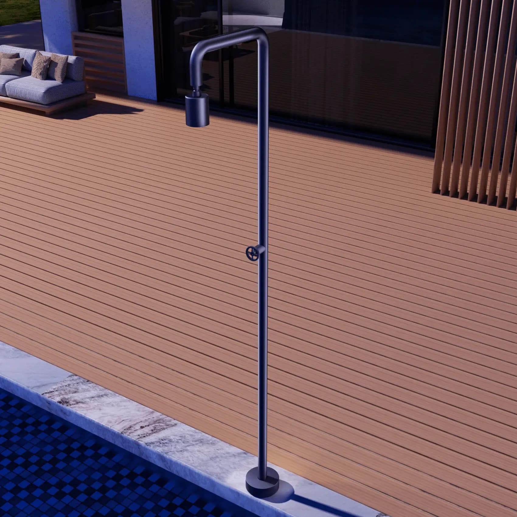 Ducha de piscina POOL Acero S.316 Azul océano GPP001/AAO