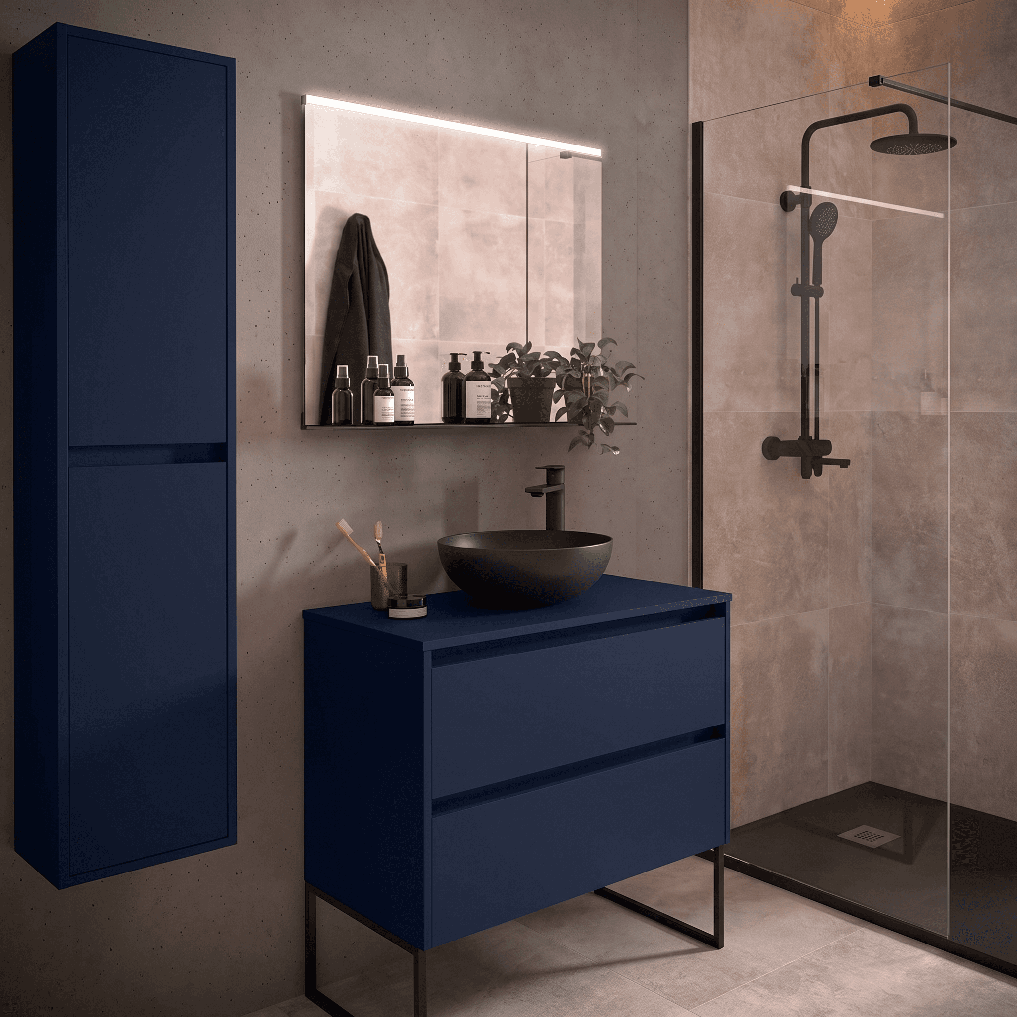 Mueble baño suspendido Noja 2C de Salgar 60-70-80-90-100 TOP