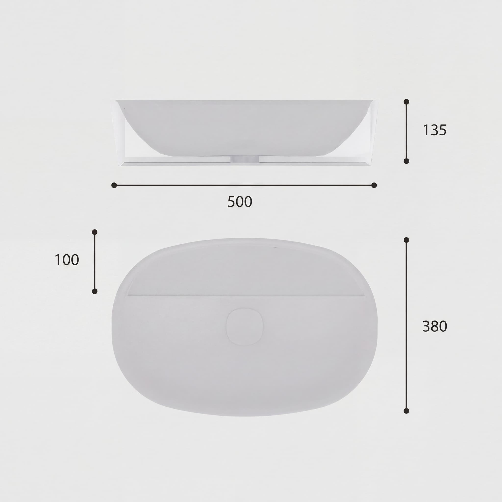 Lavabo Cerámica Furnas Blanco Mate Sin Rebosadero 50x38 cm