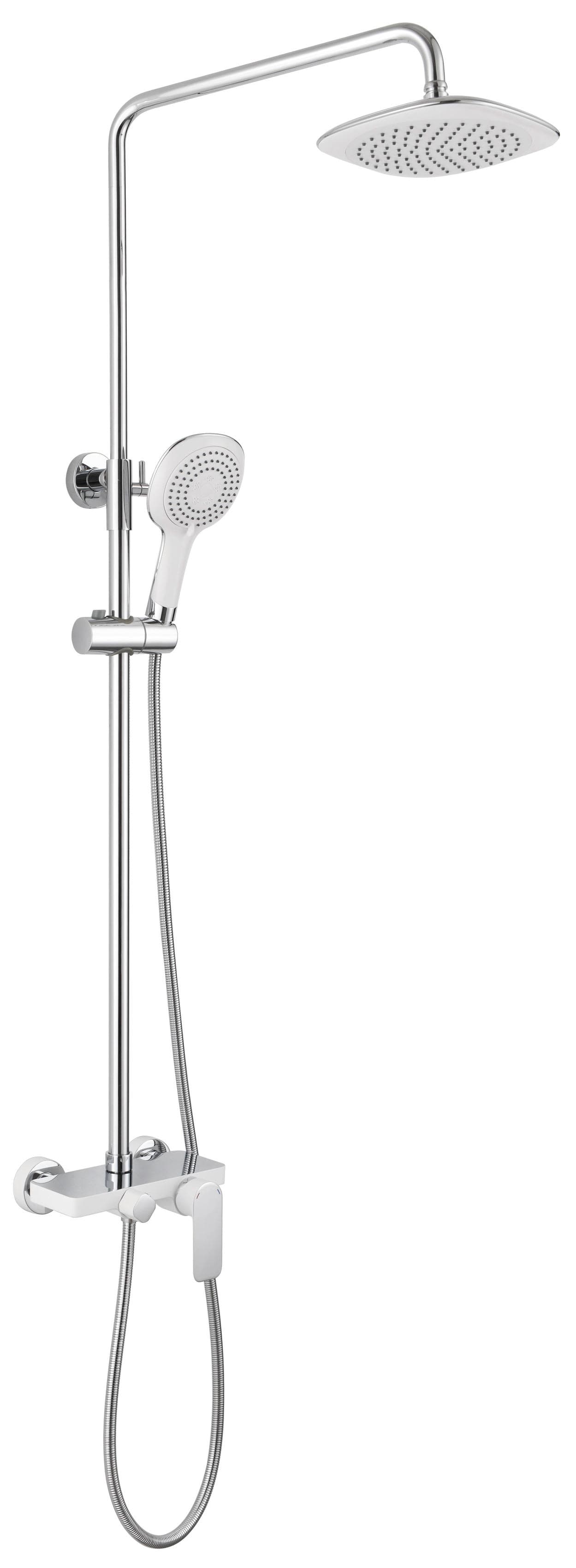 Columna de ducha monomando Cassio blanco y cromo 3039