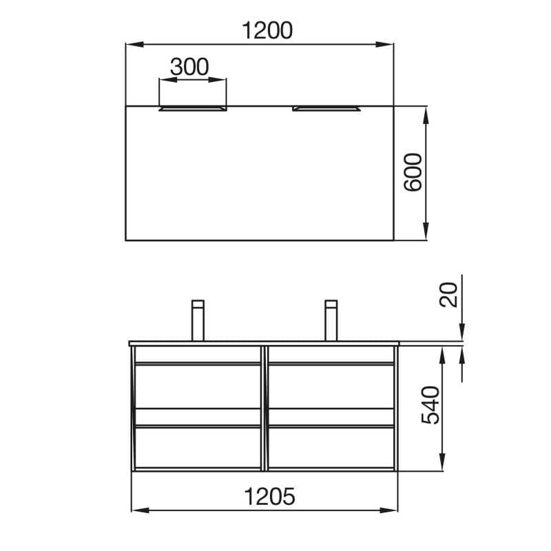 Mueble baño suspendido ATTILA de Salgar 120
