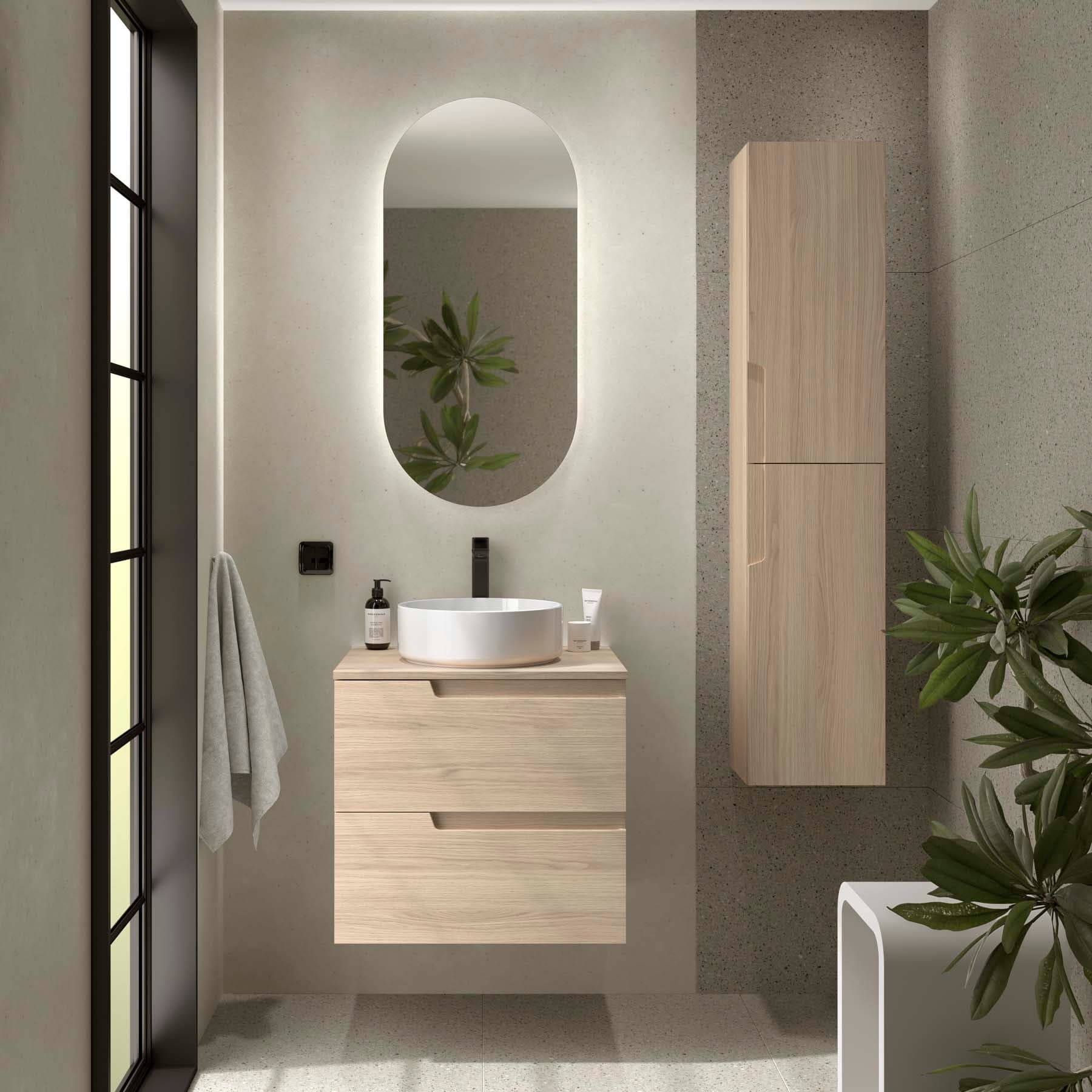 Mueble baño suspendido Vima con tapa de Salgar 60-80-100