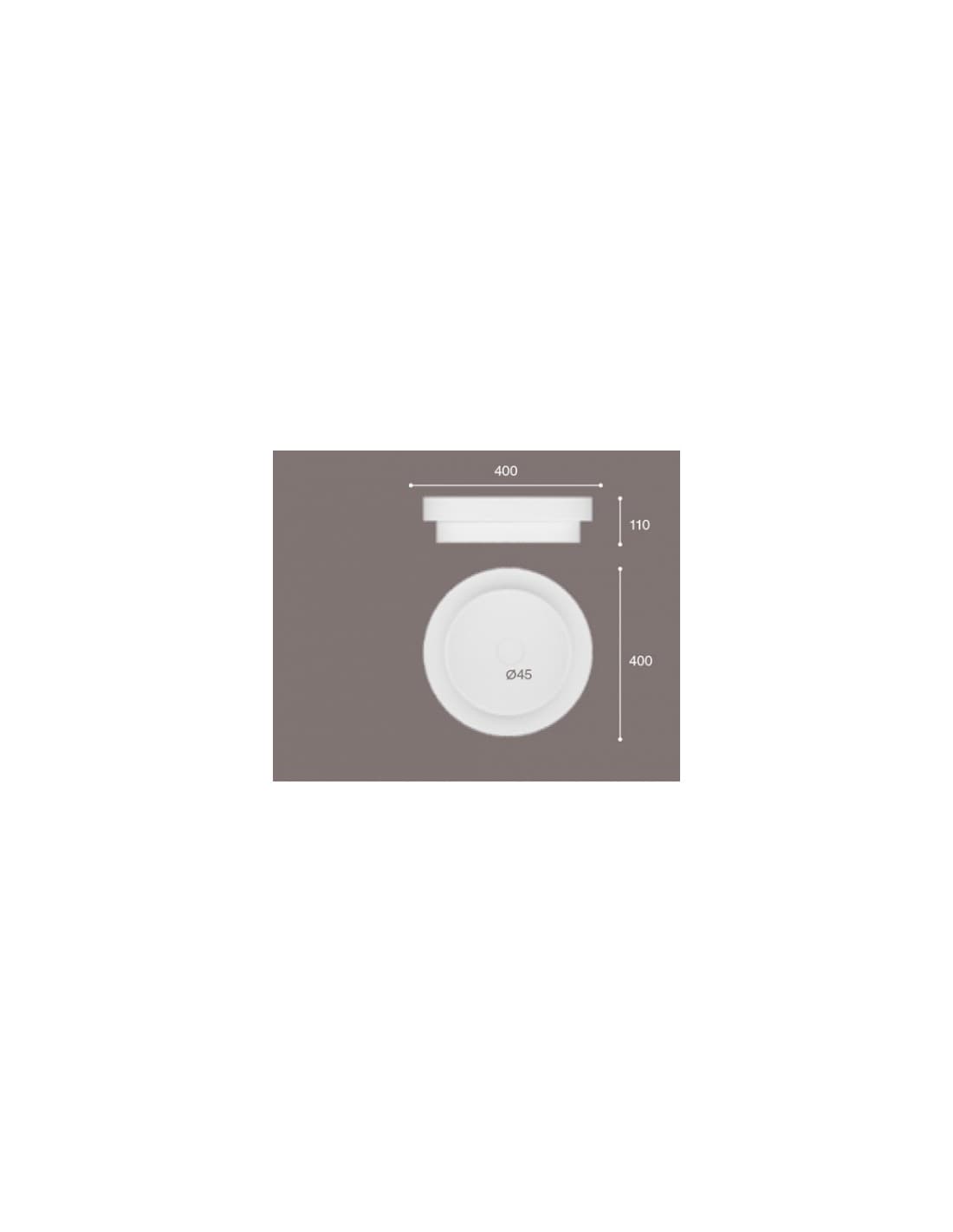 Lavabo Porcelana Ontario Blanco Brillo Sin Rebosadero Ø45