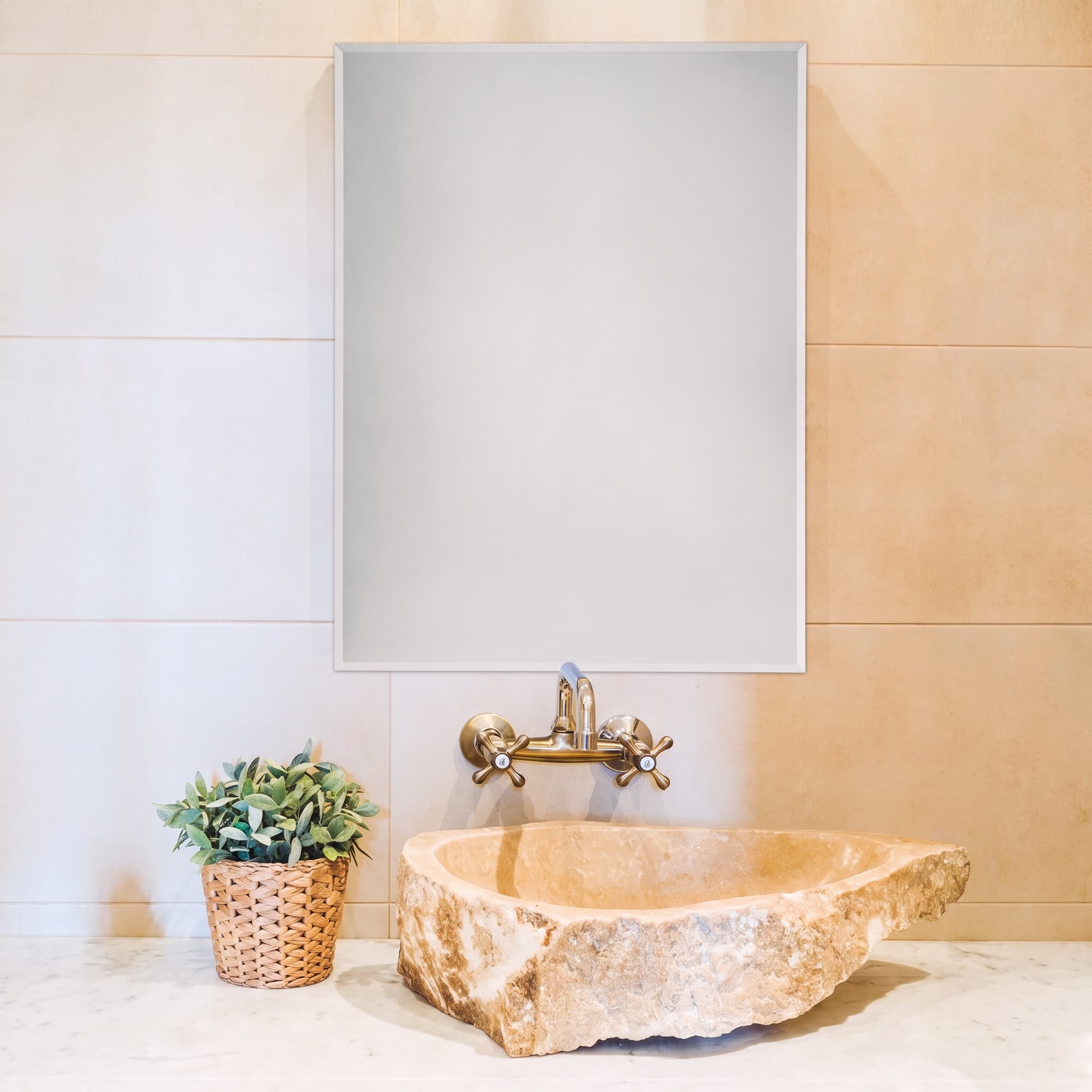 Espejo de baño con luz LED rectangular B-906 reversible
