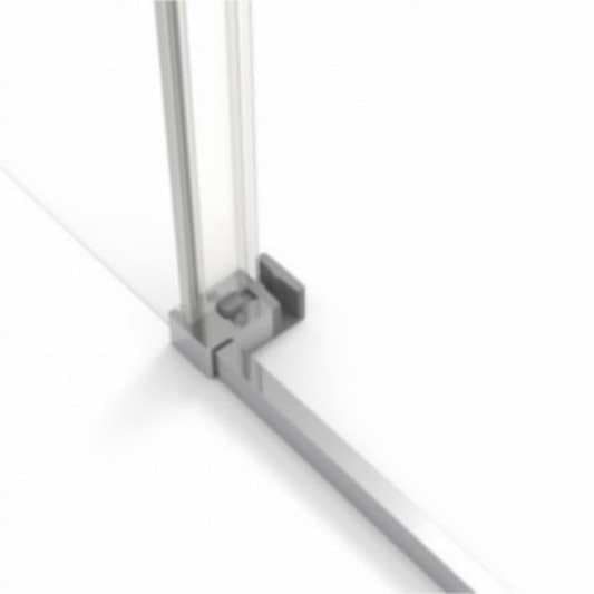 Mampara frontal fijo con puerta corredera TWENTY de GME cromo