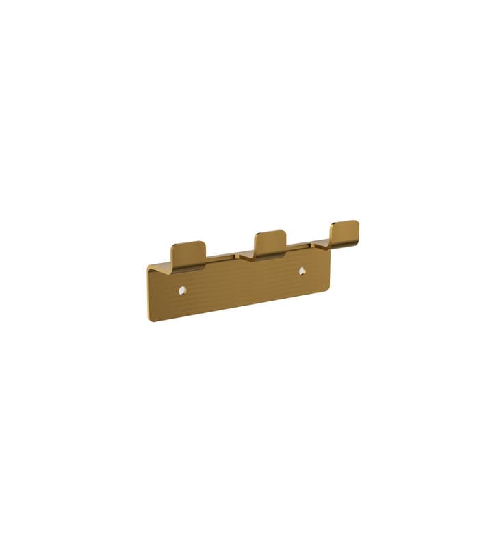 Percha triple de baño oro cepillado Form de Medimex CAF008-02/OC