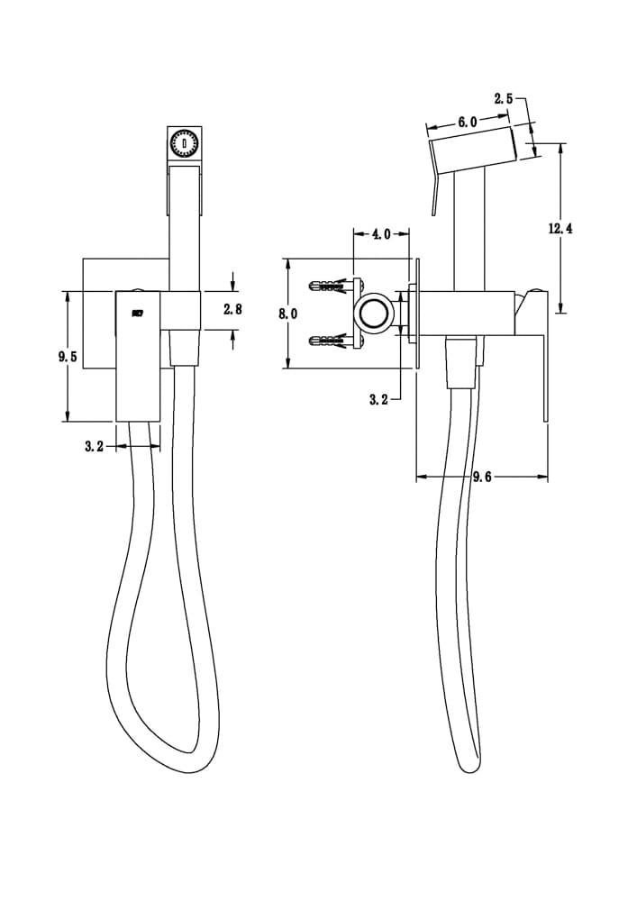 Grifo Empotrado de Bidé SERENITY Negro Mate