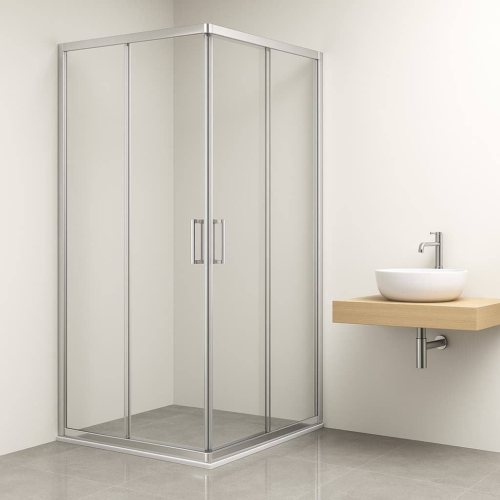 Mampara ducha angular 2 FIJOS + 2 CORREDERAS Agata 300