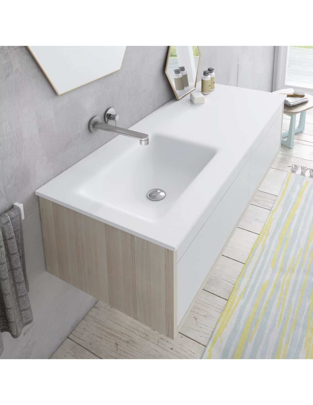 Encimera con lavabo Solid Surface mod. Hermes a medida