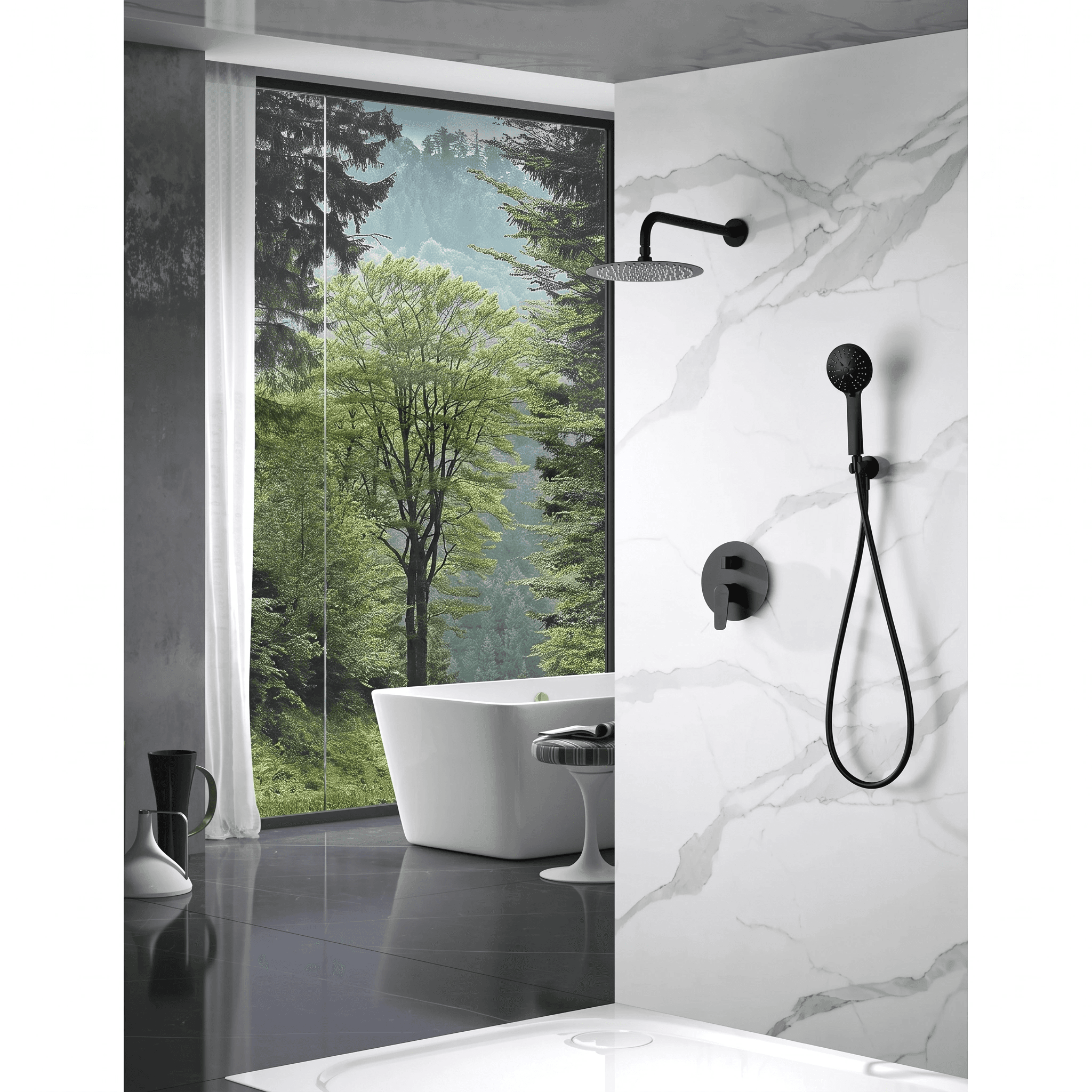 Ducha empotrado monomando BELGICA negro mate / GPZ044/NG