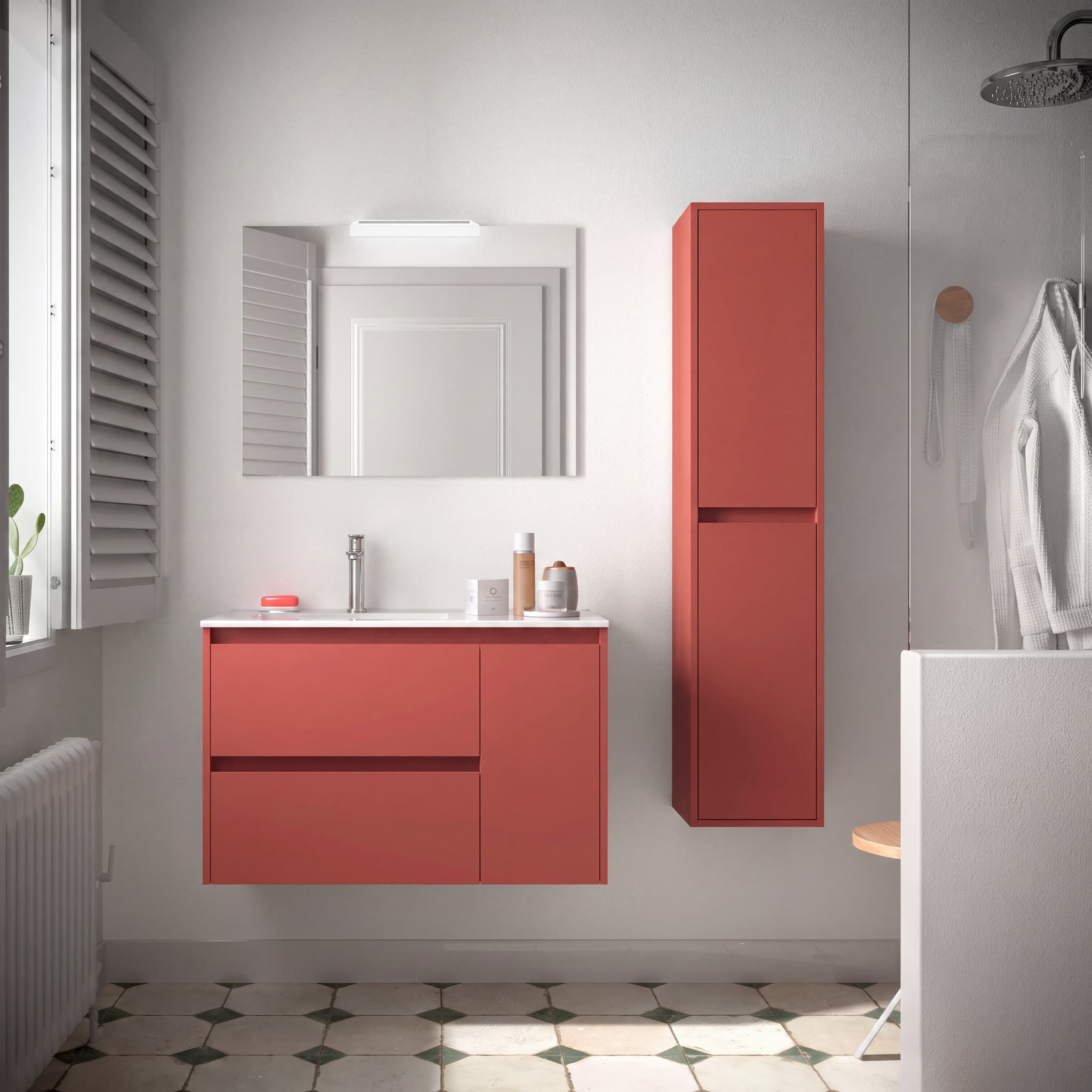 Mueble baño suspendido Noja 2C + 1P de Salgar 90