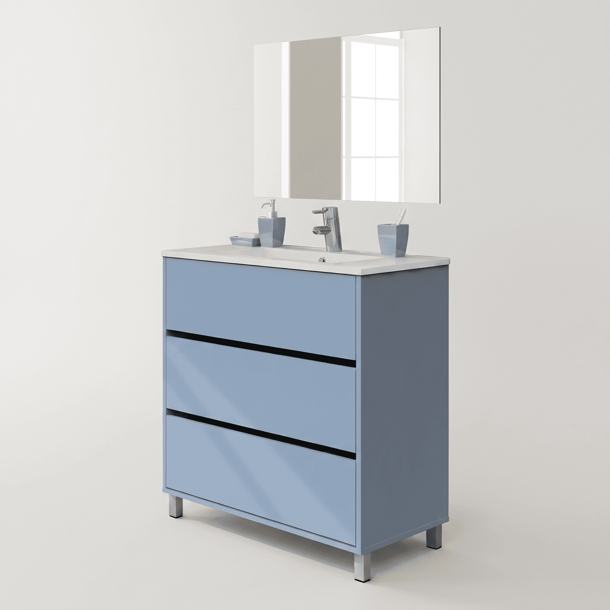 Mueble de lavabo Kalma 80 en KIT (3 colores)