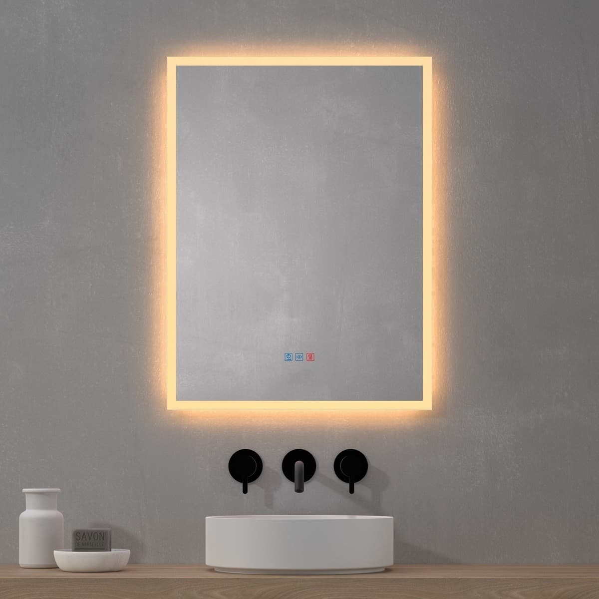 Espejo de baño rectangular con luz LED Avila de Dyled