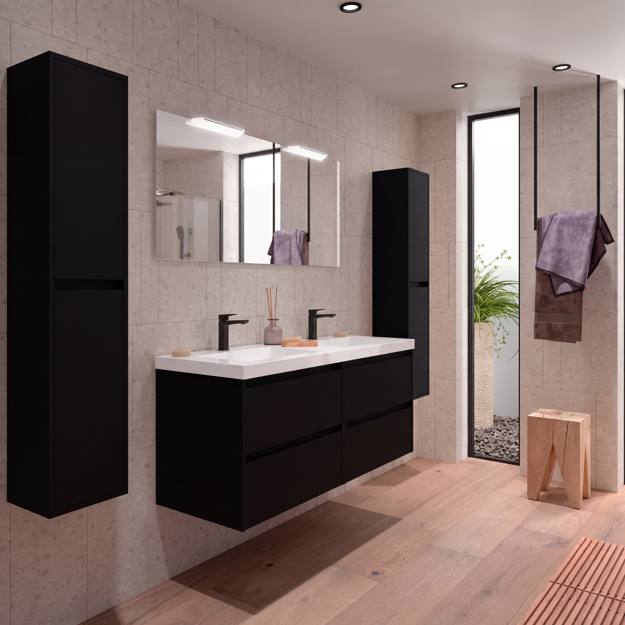 Mueble baño suspendido Noja 4C de Salgar 120-140