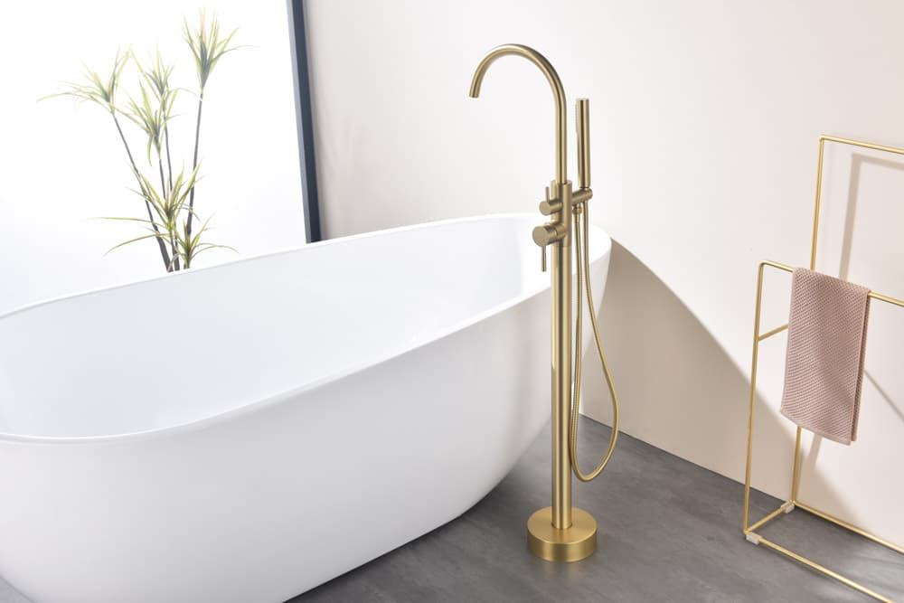 Grifo de Bañera Exenta ALPHA Oro Cepillado