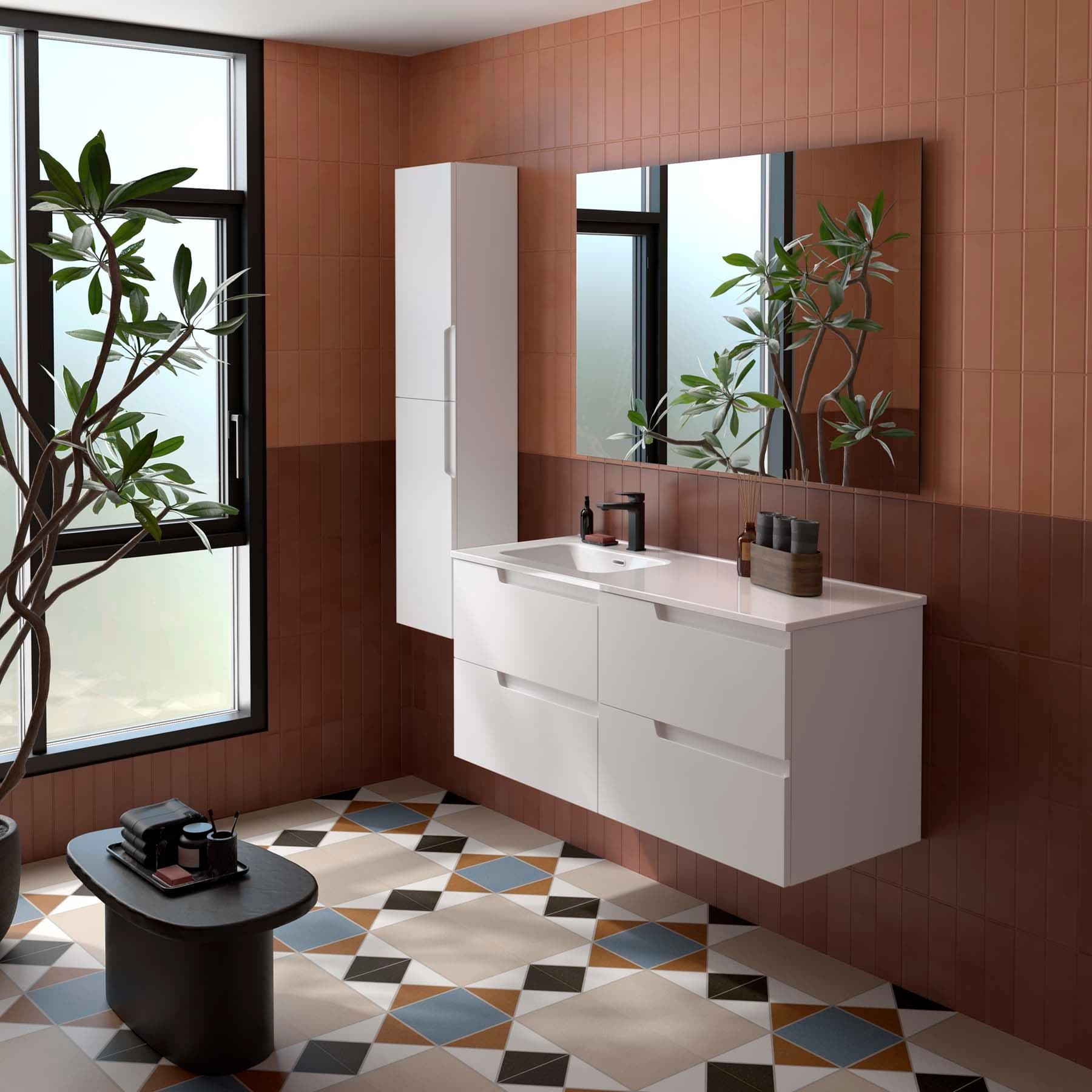 Mueble baño suspendido Vima de Salgar 120 lavabo desplazado