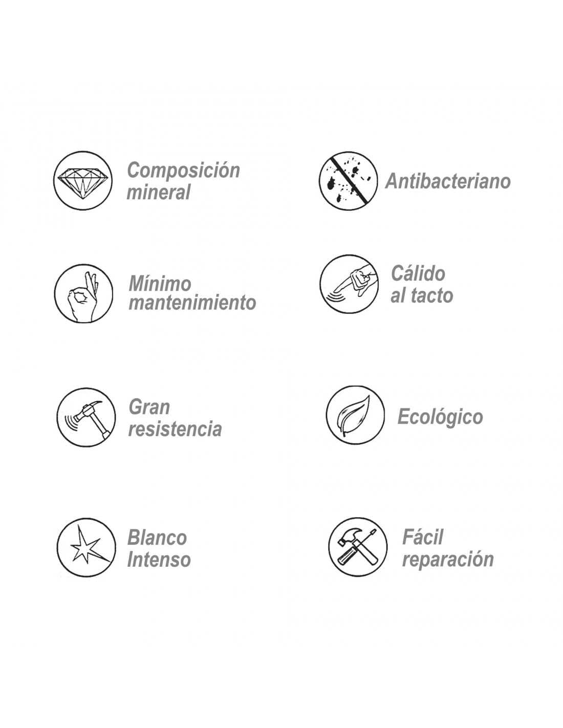 Encimera con lavabo Solid Surface mod. Hermes a medida