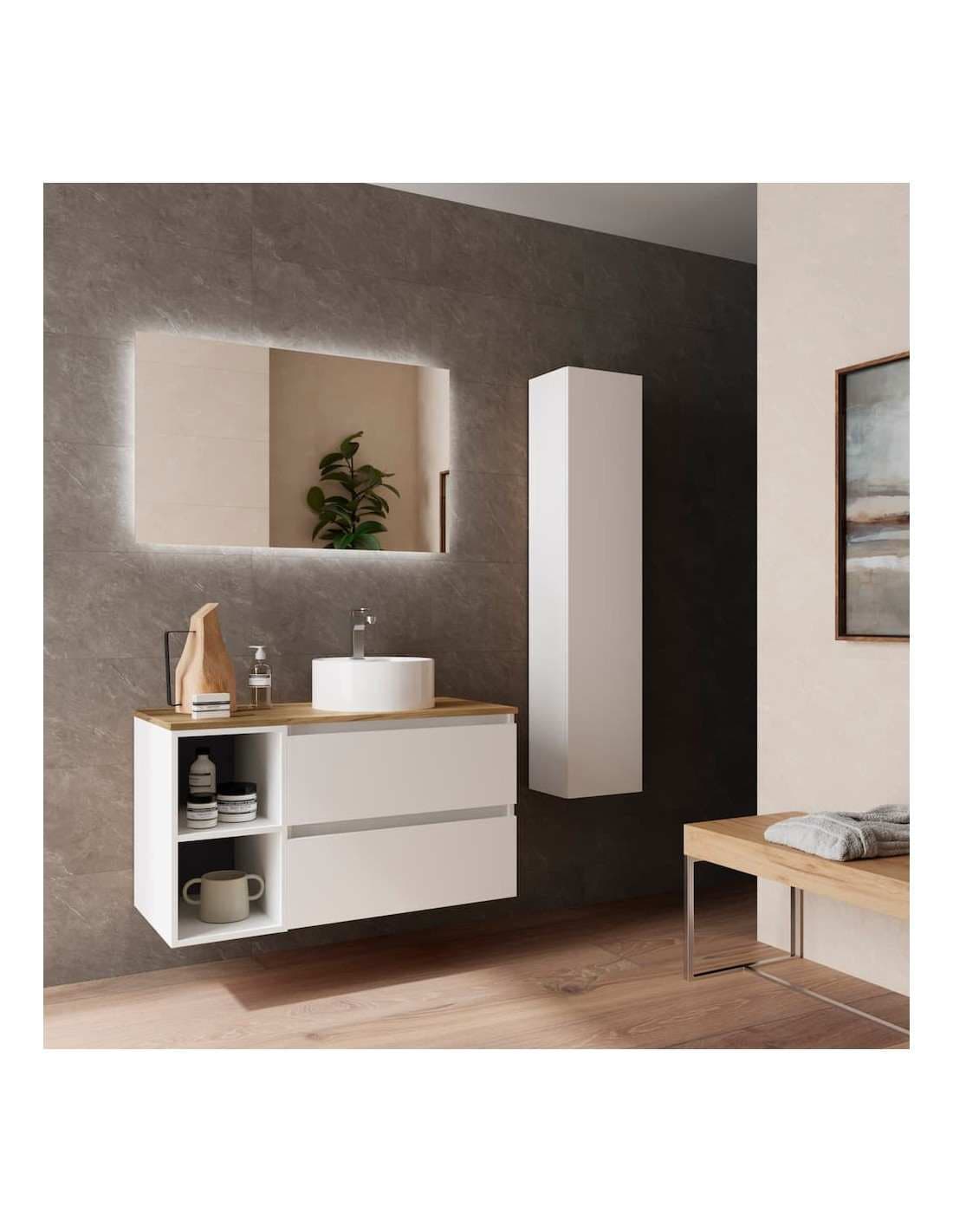 SALGAR BEQUIA Mueble de baño suspendido 90+ Lavabo Lisboa