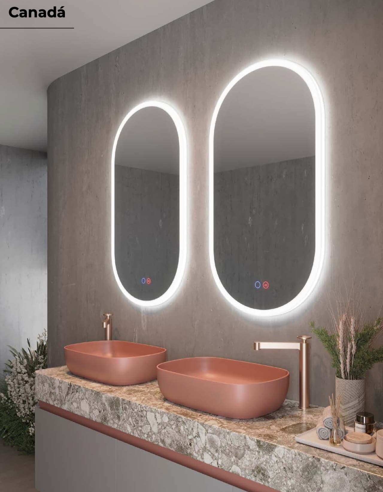 Espejo de baño con luz LED Canada Ovalado de 50x90