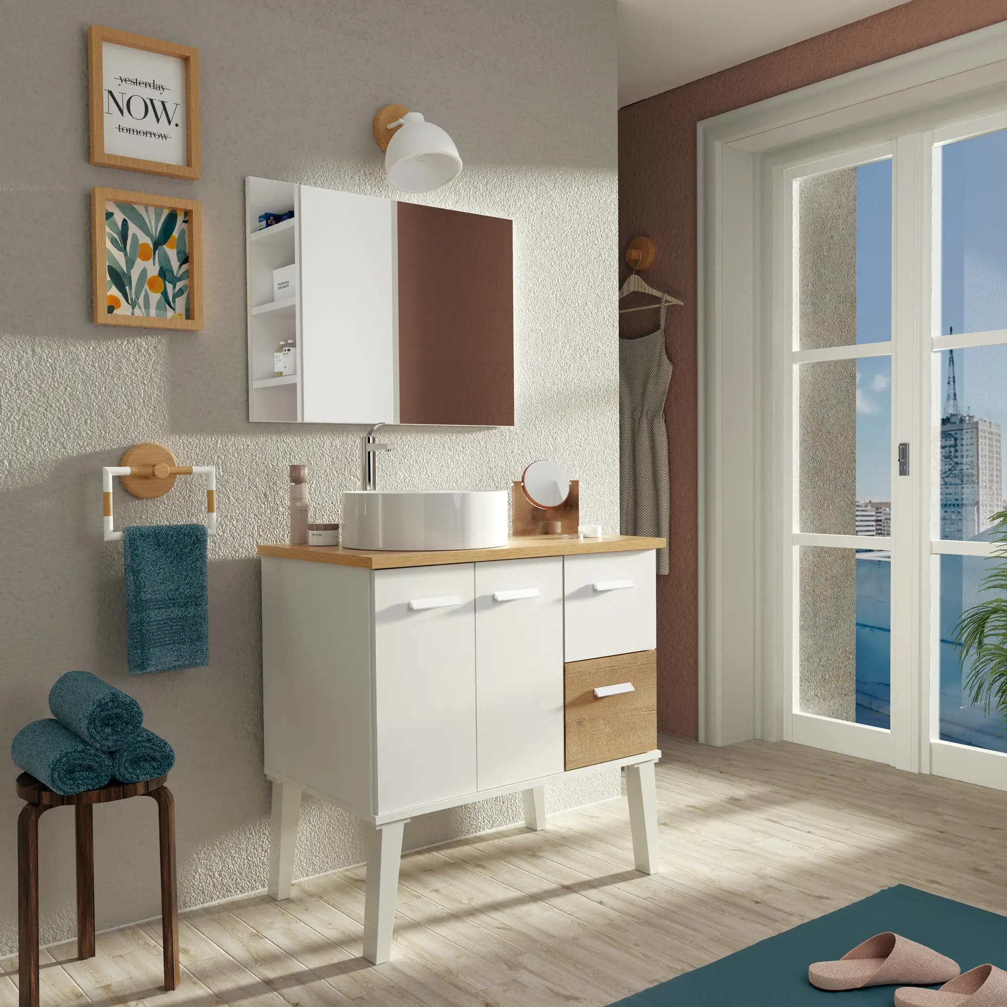 Mueble de lavabo Aqua 80 (con lavabo) en KIT