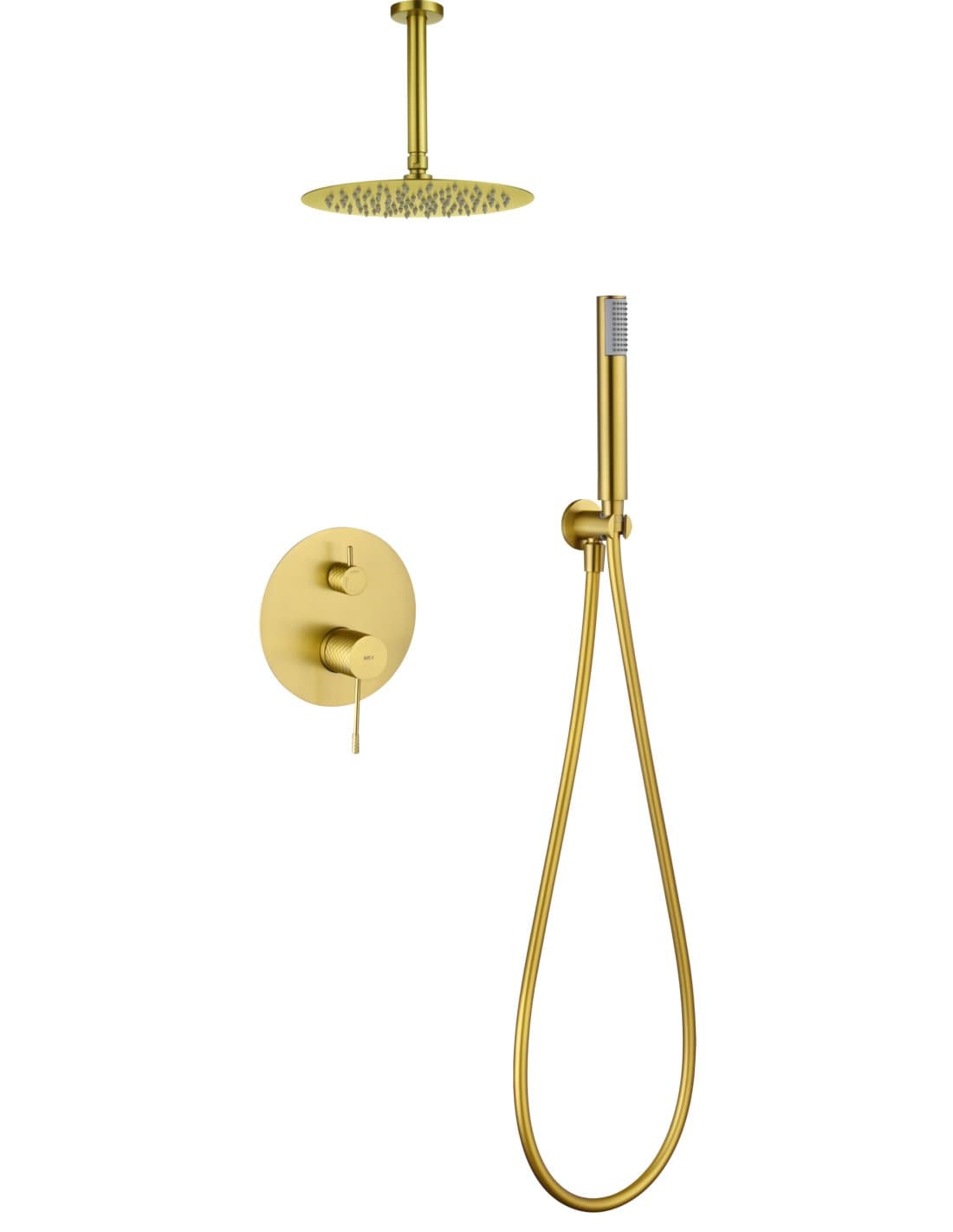 CONJUNTO DUCHA MONOMANDO EMPOTRADO PIAMONTE ORO CEPILLADO GPP059/OC