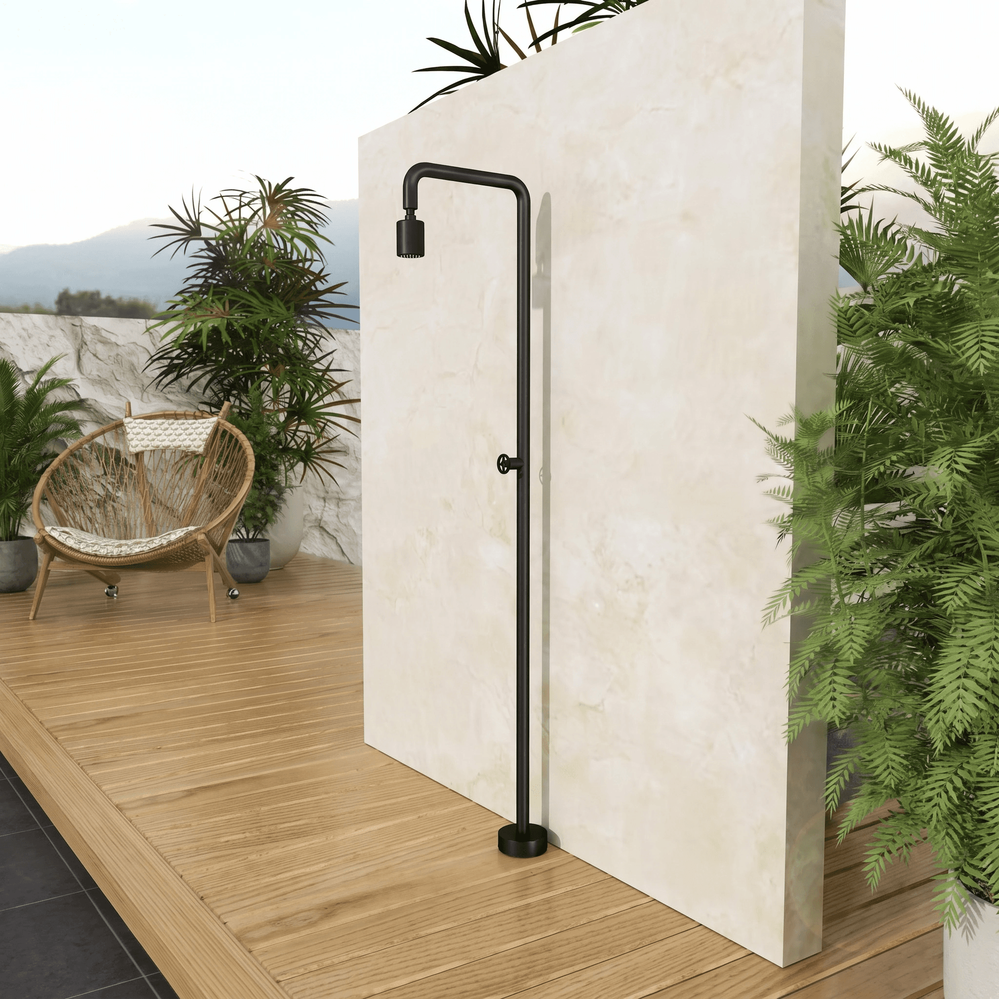 Ducha de piscina POOL Acero S.316 Negro mate GPP001/ANG