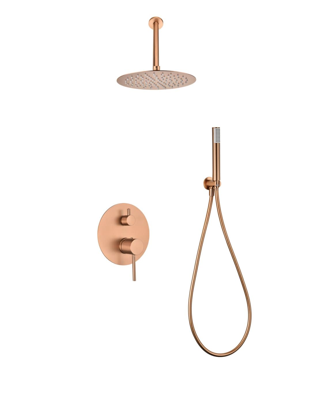 Conjunto de ducha monomando empotrado Tivoli / Monza oro rosa cepillado GPT039/ORC