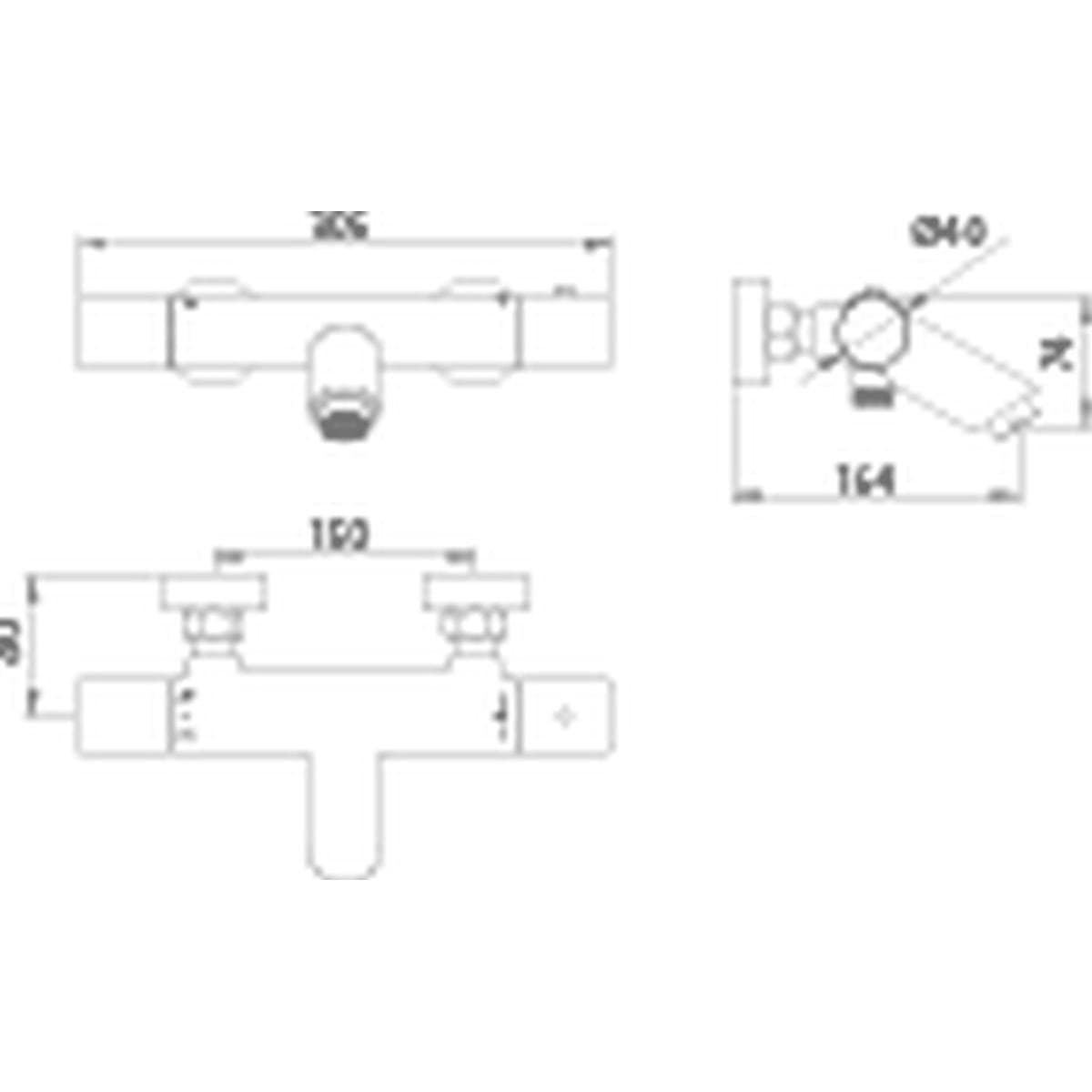 Kit baño/ducha termostatico Monza oro cepillado / BTM039-4OC