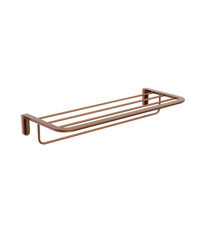 Toallero doble de baño oro rosa cepillado Aura de Medimex CAA006-05/ORC