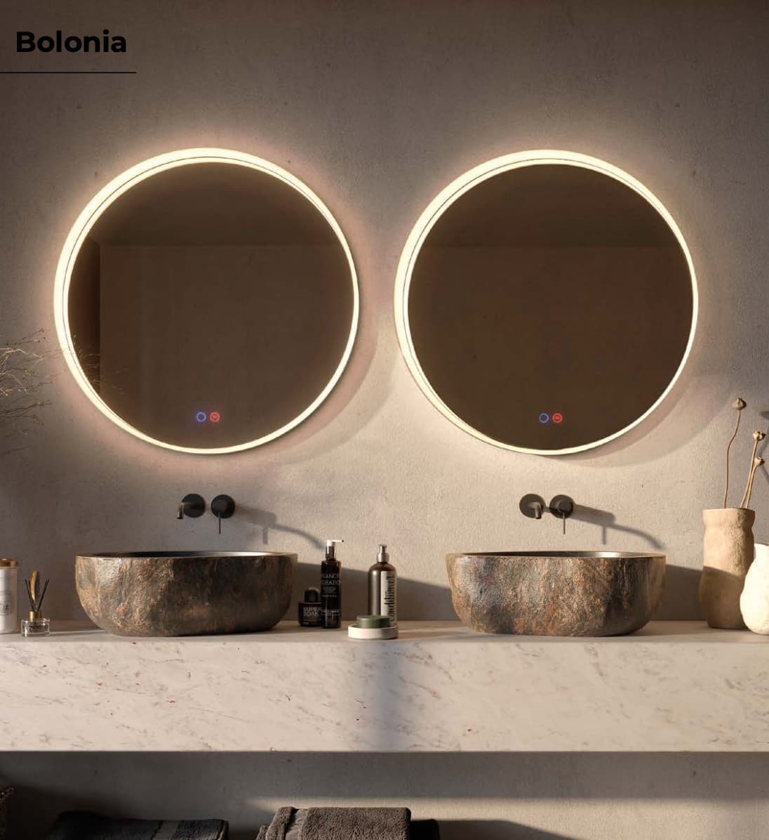 Espejo de baño Redondo con luz LED Bolonia de Ledimex