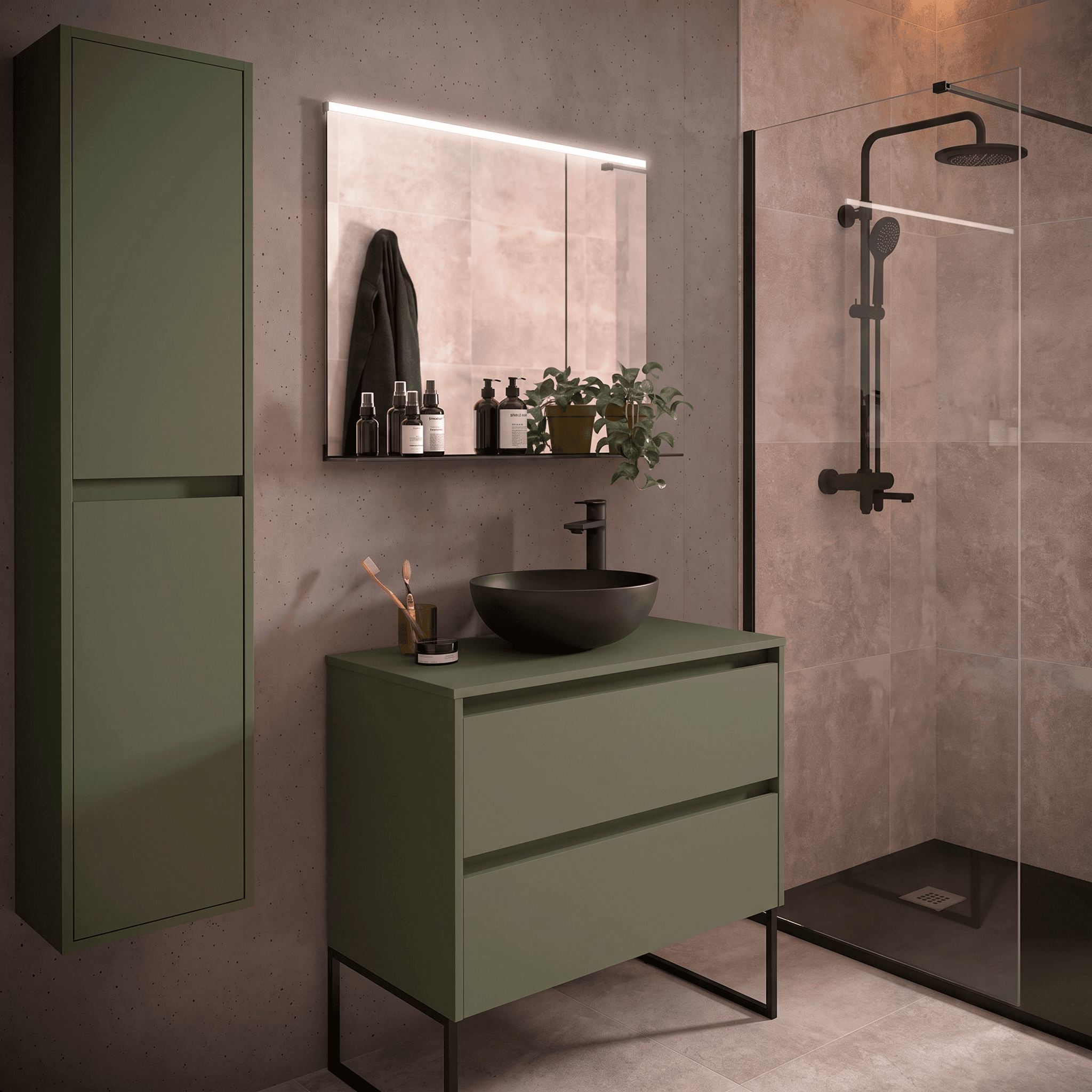 Mueble baño suspendido Noja 2C de Salgar 60-70-80-90-100 TOP