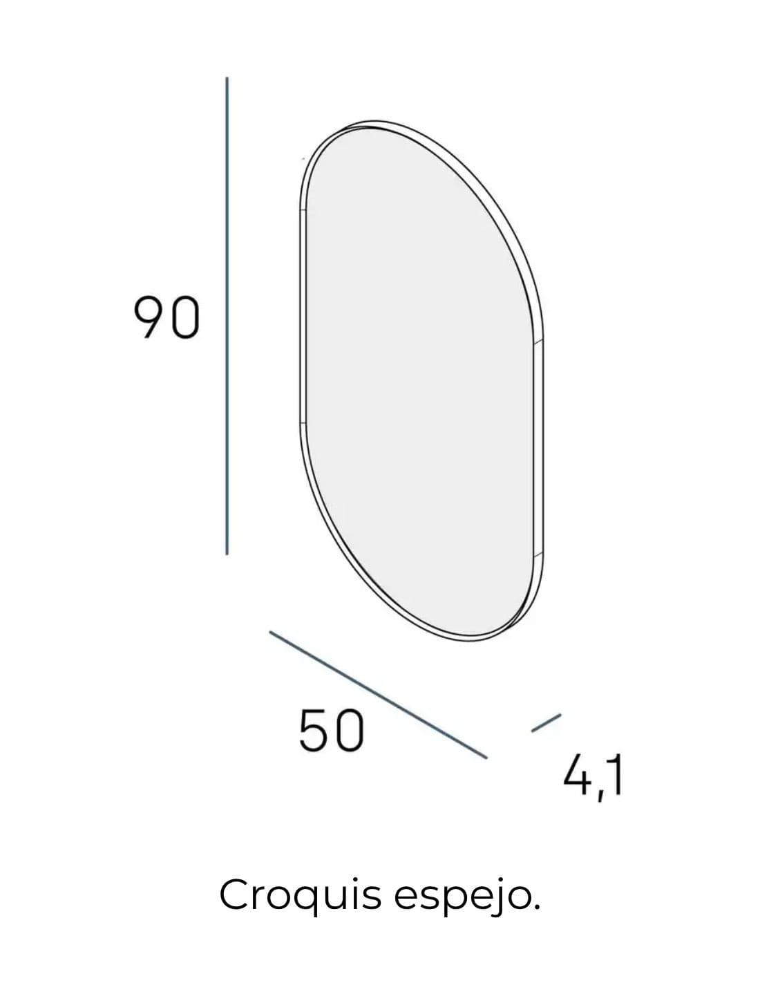 Espejo LED ovalado Haru de Manillons Torrent 50x90 cm con marco