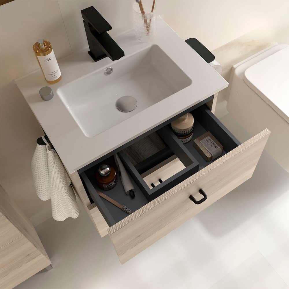 Mueble baño suspendido Inara 2C de Salgar Fondo 36 en 50 y 70