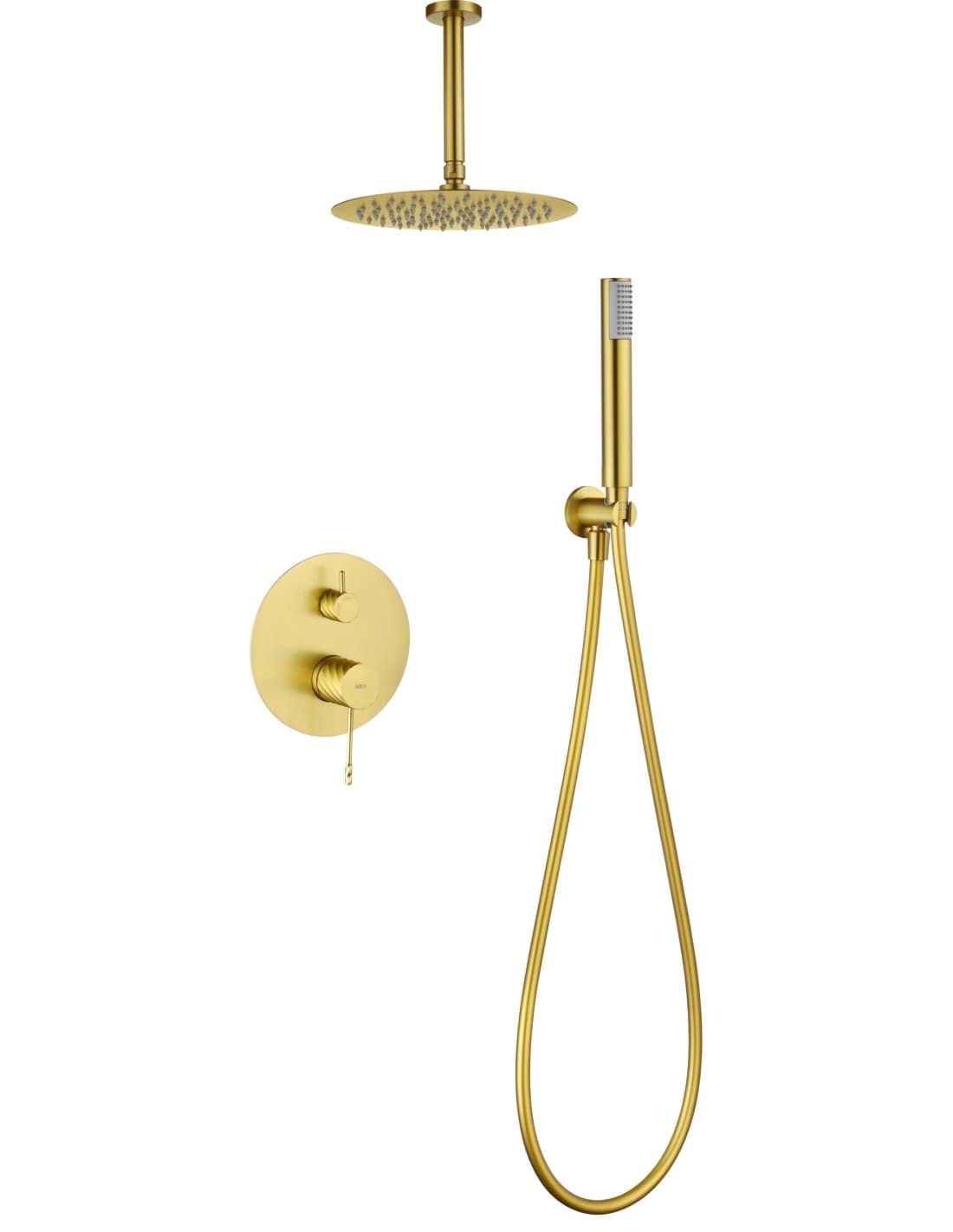 CONJUNTO DUCHA MONOMANDO EMPOTRADO PALAU ORO CEPILLADO GPP063/OC