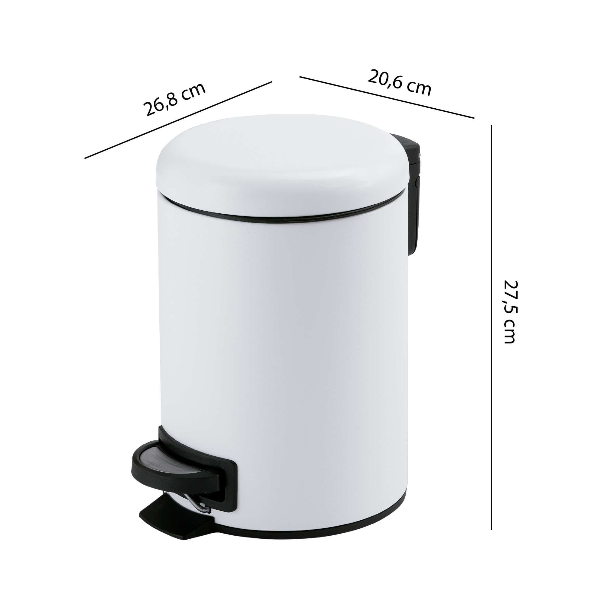 PAPELERA 5 lt POTTY BLANCO MATE