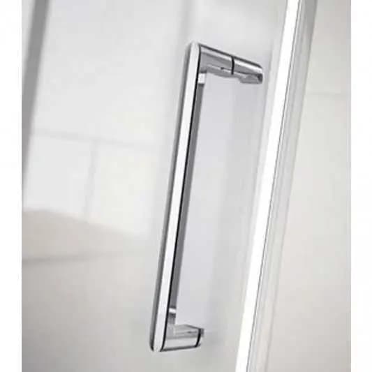 Mampara frontal fijo con puerta corredera Bel-la negra de Kassandra (lateral opcional)