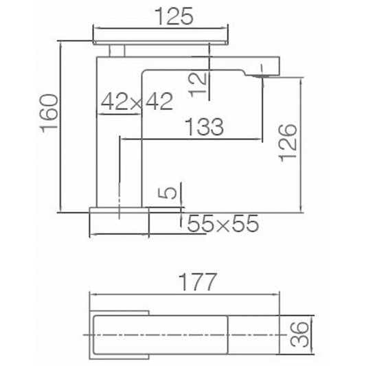 Monomando lavabo Pisa black gun metal / BDP048/1BGM