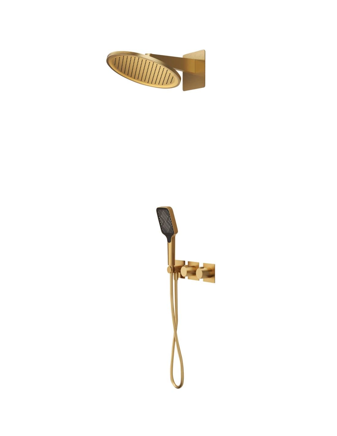 CONJUNTO DUCHA TERMOSTÁTICO EMPOTRADO INARI ORO CEPILLADO GTI067/OC
